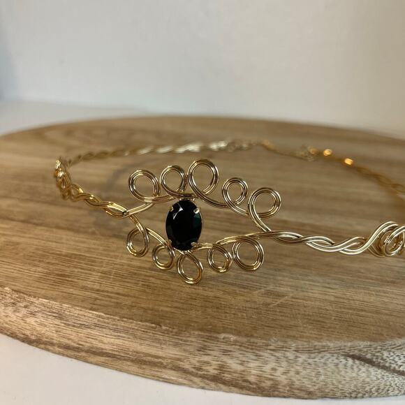 Handmade Accessories - Gold Handmade Wire Swirl Belly Chain Belt or Headband Festival Piece